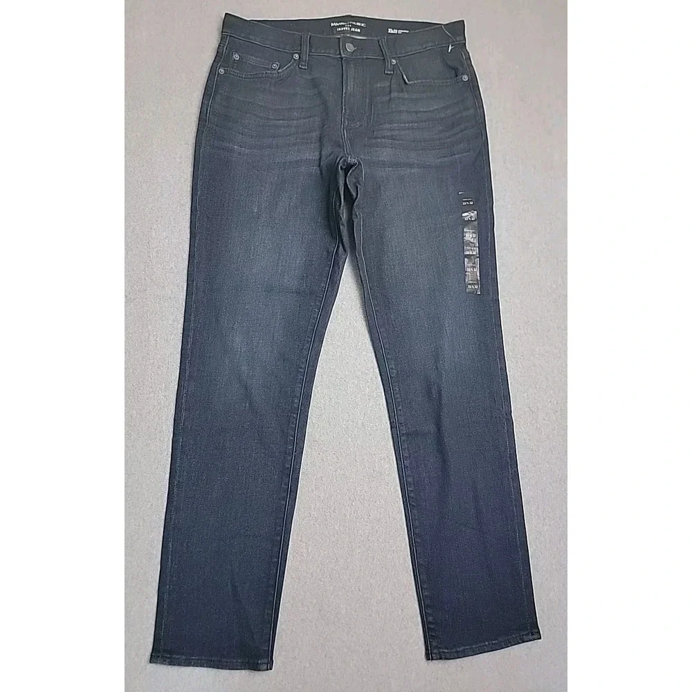 Banana Republic Travel Jeans Mens 32x32‎ Athletic Tapered Stretch Dark Blue NWOT